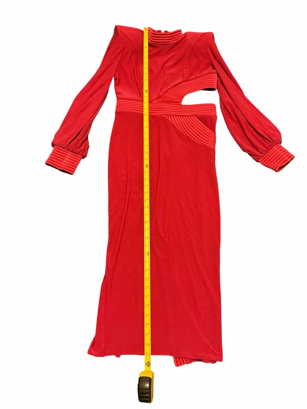 Zhivago Fuchsia Midi Dress with Cutout Waist and Bishop Sleeves, pre-owned. Sz 8 - Picture 11 of 16